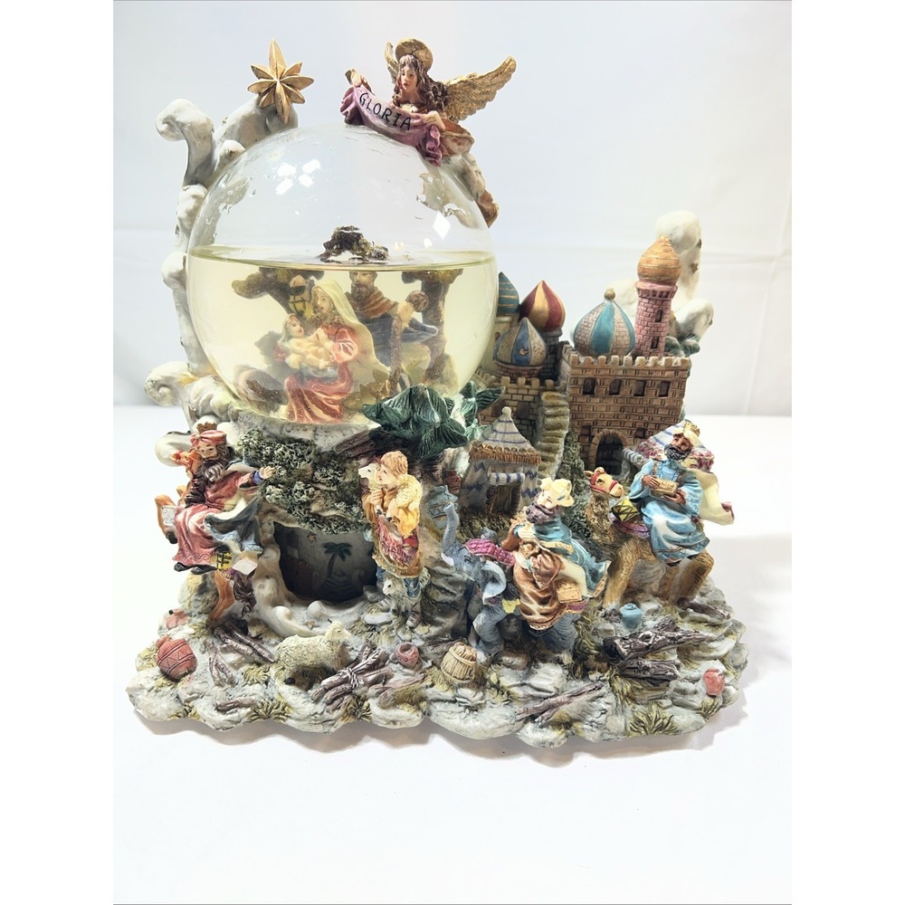 Grandeur Noel 2000 Musical Waterglobe Nativity Religious Christmas Not Working